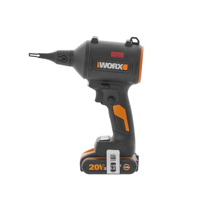 Worx WX099 akkukompressori ja puhallin, 20 V, 2 Ah, 3 suutinta