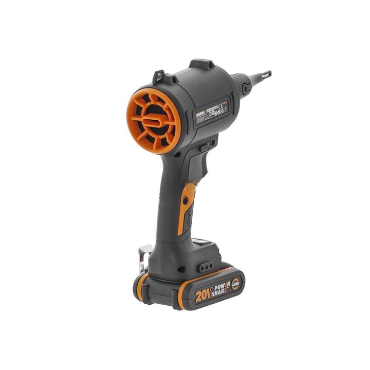 Worx WX099 akkukompressori ja puhallin, 20 V, 2 Ah, 3 suutinta