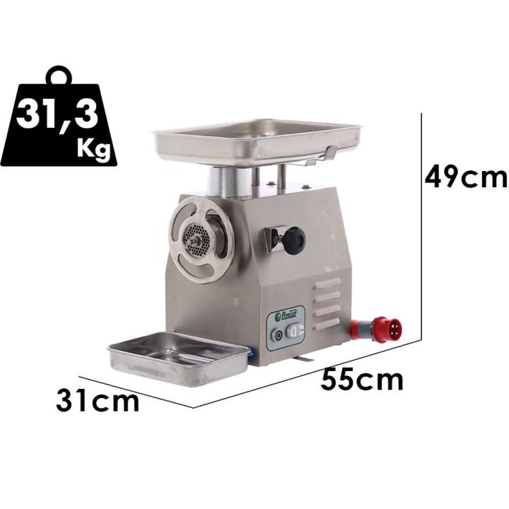 Fimar 22RG INOX sähköinen lihamylly, 400 V, 1,5 HP, ruostumaton teräs