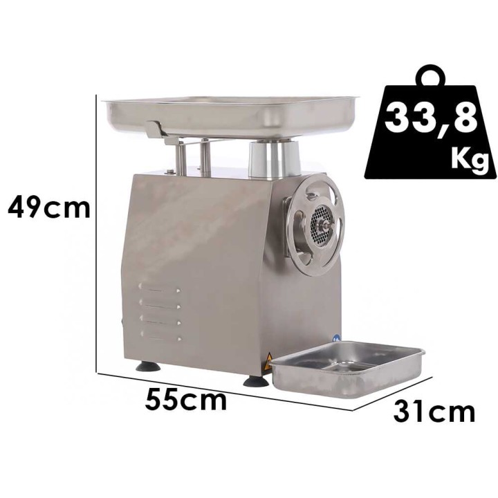 Fimar 22RG INOX sähköinen lihamylly, 1,5 HP, 230 V, ruostumaton teräs