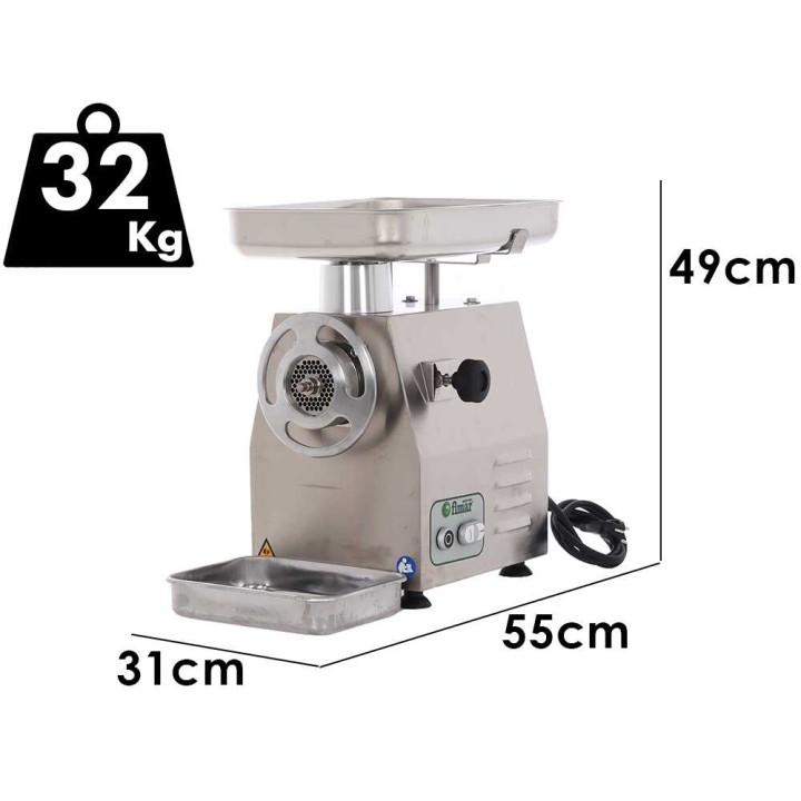 Fimar 22RG sähköinen lihamylly, 1,5 HP, 230 V, alumiininen jauhatusryhmä