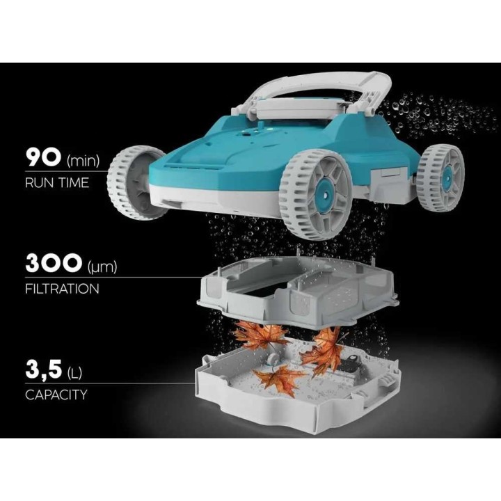 Bestway AquaTronix G200 akkukäyttöinen allasrobotti, 20 W, 3,5 l, 50 m²