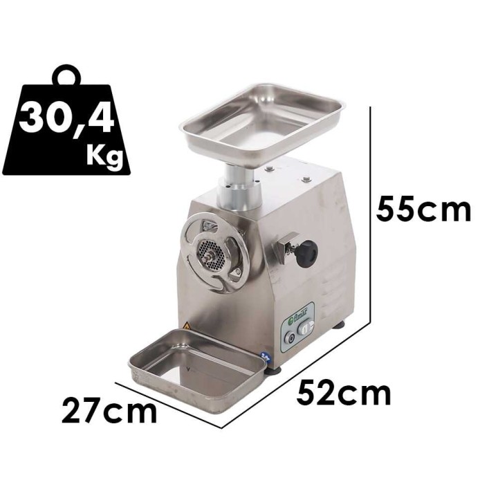 Fimar 22RS sähkölihamylly, ruostumaton teräs, 1,5 HP, 230 V, 250 kg/h