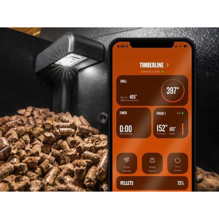 Traeger Pellet Sensor pellettitason anturi Pro22-grilleihin, LED-valo