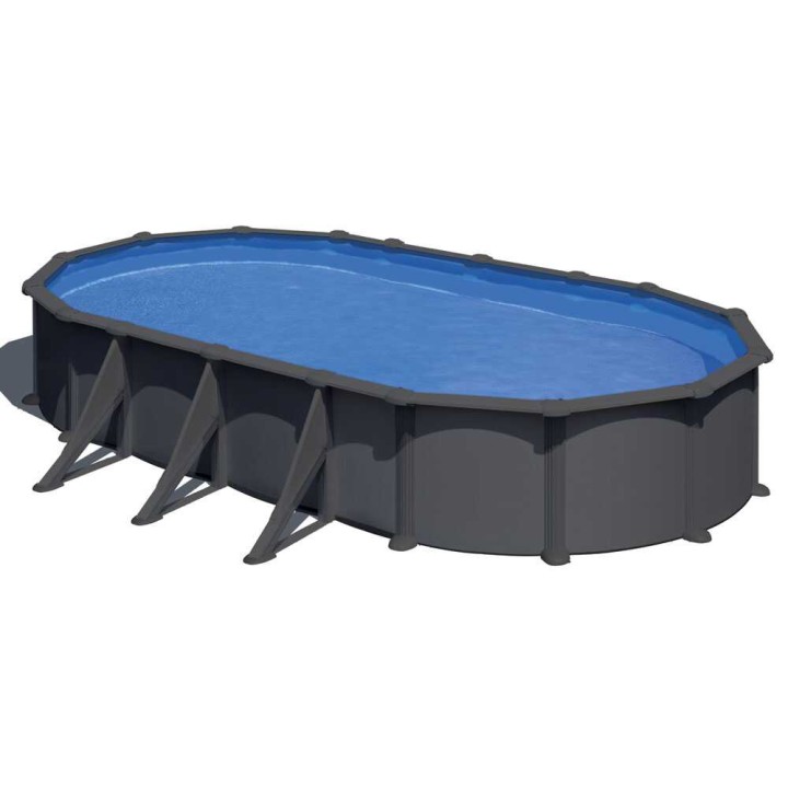 Gre KITPROV738GY soikea teräsallas 730 × 375 × 132 cm, antrasiitti