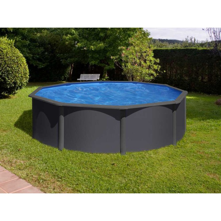 Gre Anthracite Rotonda Ø350 × 120 cm teräsallas, hiekkasuodatin, antrasiitti