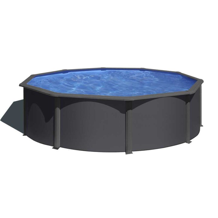 Gre Anthracite Rotonda Ø350 × 120 cm teräsallas, hiekkasuodatin, antrasiitti