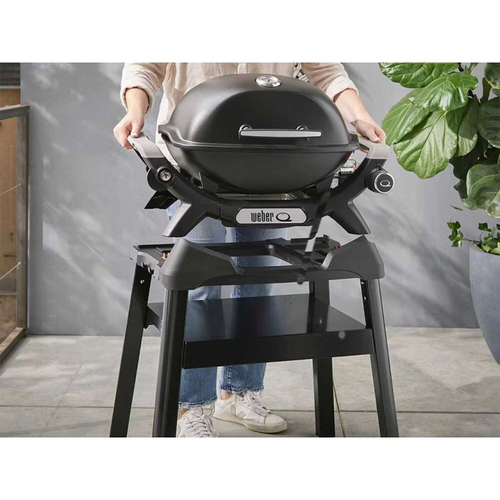 Weber 3400855 kompakti teline Weber Q -grillille, hylly, musta/tummanharmaa