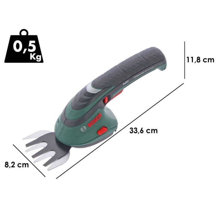 Bosch Isio akkukäyttöiset puutarhasakset, 3,6 V, 1,5 Ah, 12 cm
