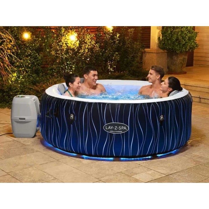 Bestway Lay-Z-Spa Hollywood 60059 ulkoporeallas, 196 × 196 × 66 cm, 140 AirJet-suutinta
