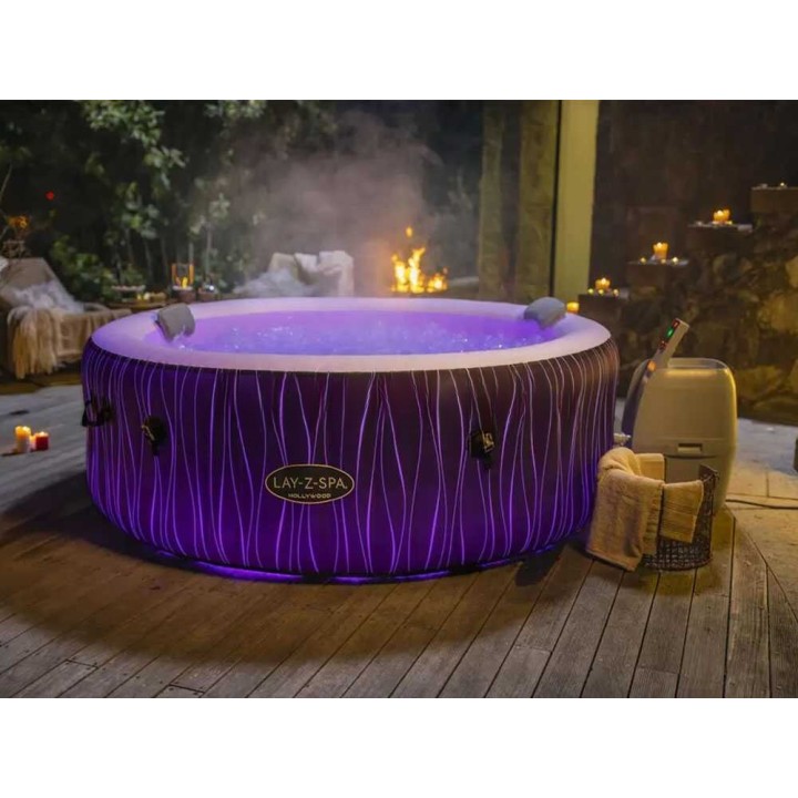 Bestway Lay-Z-Spa Hollywood 60059 ulkoporeallas, 196 × 196 × 66 cm, 140 AirJet-suutinta