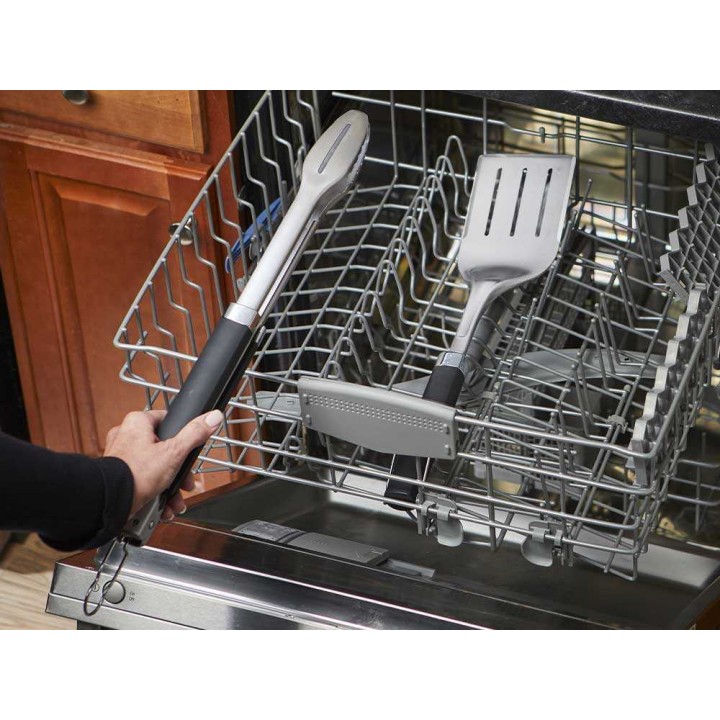 Weber 6763 Precision -grillivälinesarja, pihdit ja lasta, ruostumaton teräs