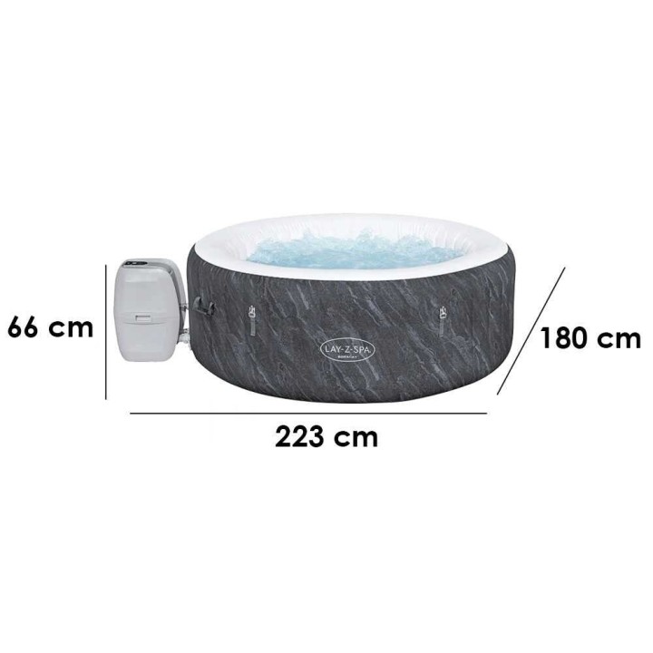Bestway Lay-Z-Spa Boracay AirJet 60175 -kylpyallas, 180 × 180 × 66 cm, 120 AirJet-suutinta