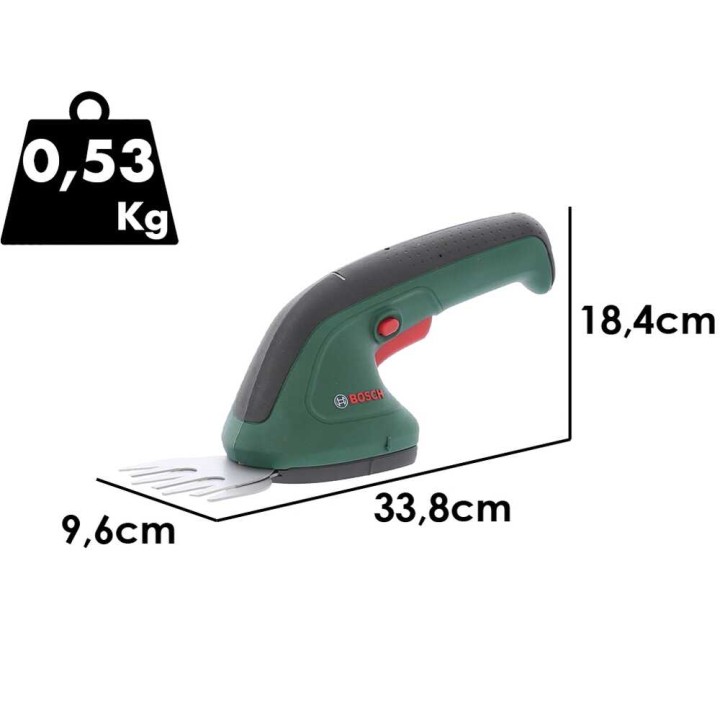 Bosch EasyShear akkuruohosakset, 3,6 V, 1,5 Ah, 8 ja 12 cm terät