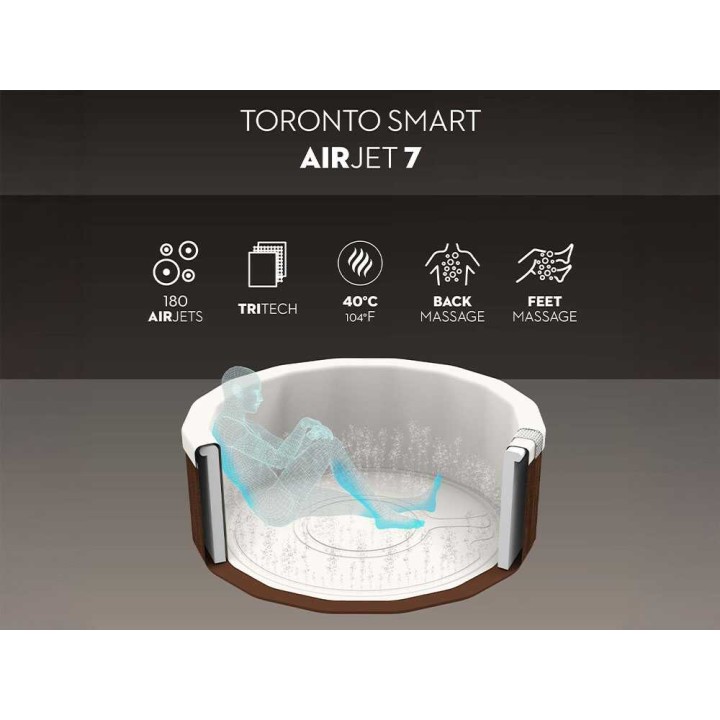 Bestway Lay-Z-Spa Toronto AirJet 6001W -poreallas, 190 × 190 × 70 cm, 5–6 henkilölle