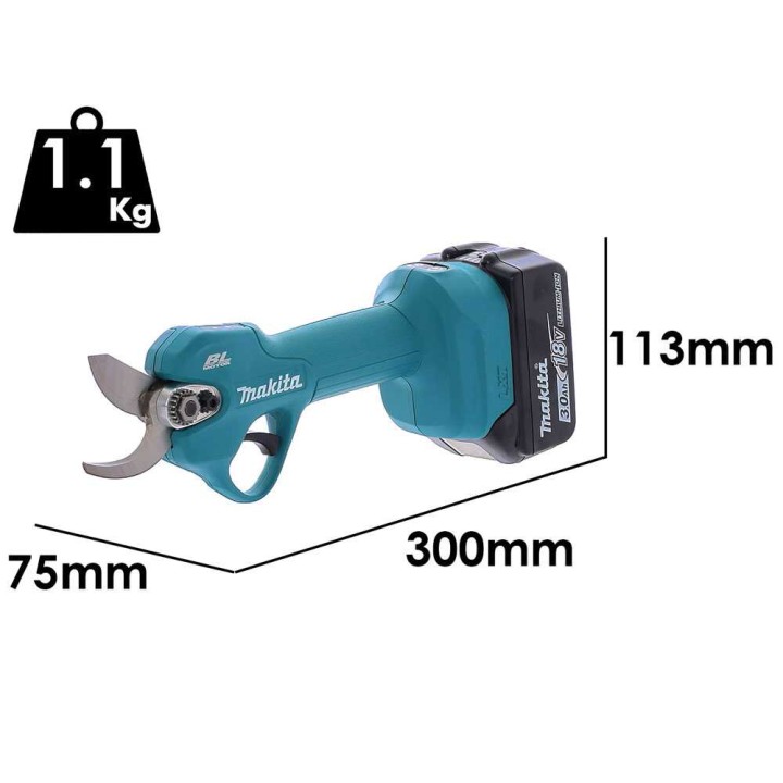 Makita DUP181SF akkukäyttöiset oksasakset, 18 V, 3 Ah, 30 mm