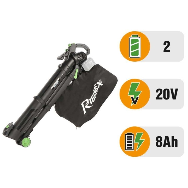 Ribimex PRBAT20-ASB1SB puhallin-imuri, 40 V, 4 Ah, 45 l