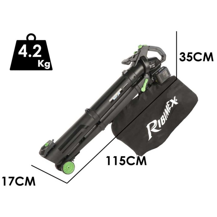 Ribimex PRBAT20-ASB1SB puhallin-imuri, 40 V, 4 Ah, 45 l