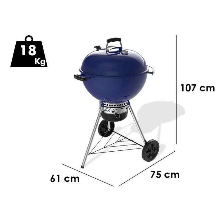 Weber Master Touch GBS C-5755 Ocean Blue hiiligrilli, 57 cm, 9–11 ruokailijalle