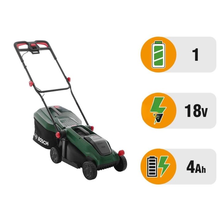 Bosch Rotak18V-32 akkuruohonleikkuri, 32 cm, 18 V/4 Ah