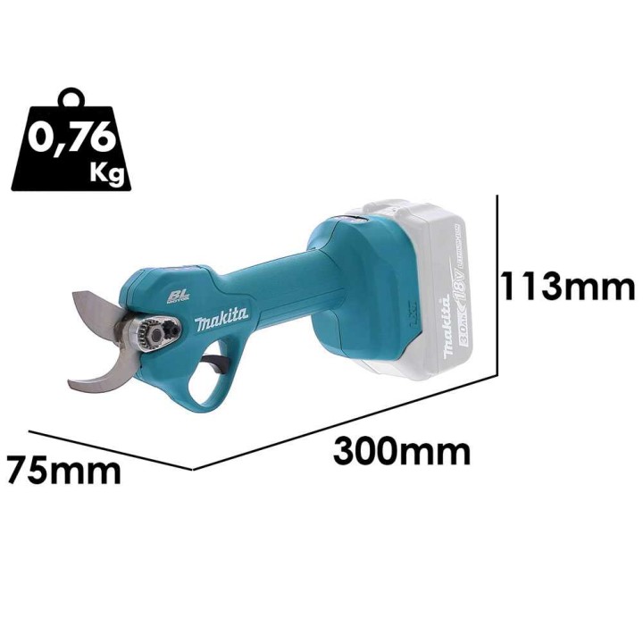 Makita DUP181Z akkukäyttöiset oksasakset, 18 V, 30 mm, ilman akkua ja laturia