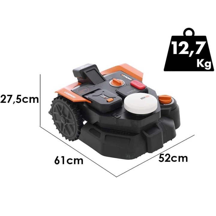 Worx Landroid Vision Cloud WR308E robottiruohonleikkuri, 800 m², 20 V, ilman rajakaapelia