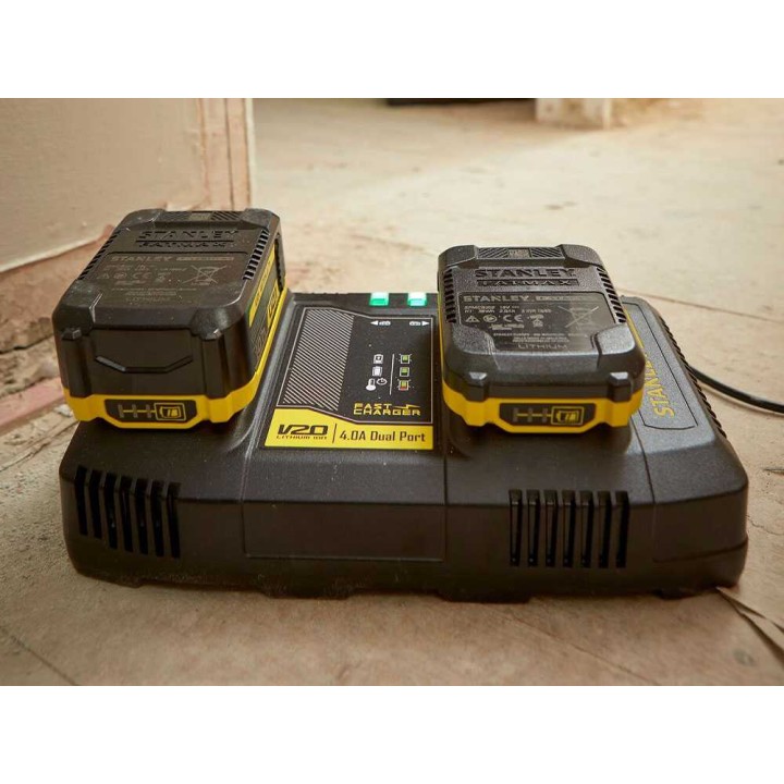 Stanley SFMCB24-QW kaksoislaturi V20 Fatmax -akuille, 18 V, 4 A