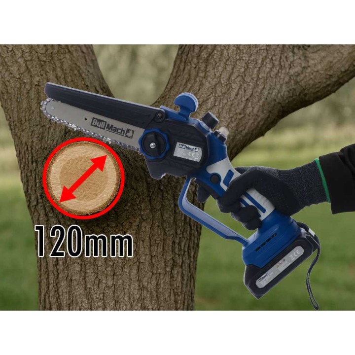 BullMach AION 10 akkukäyttöinen oksasaha, 500 W, 2 × 21 V 2 Ah