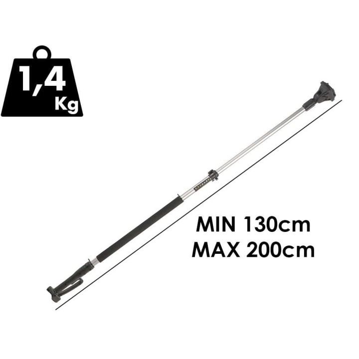 BullMach teleskooppivarsi 130–200 cm, alumiinia, 1,4 kg