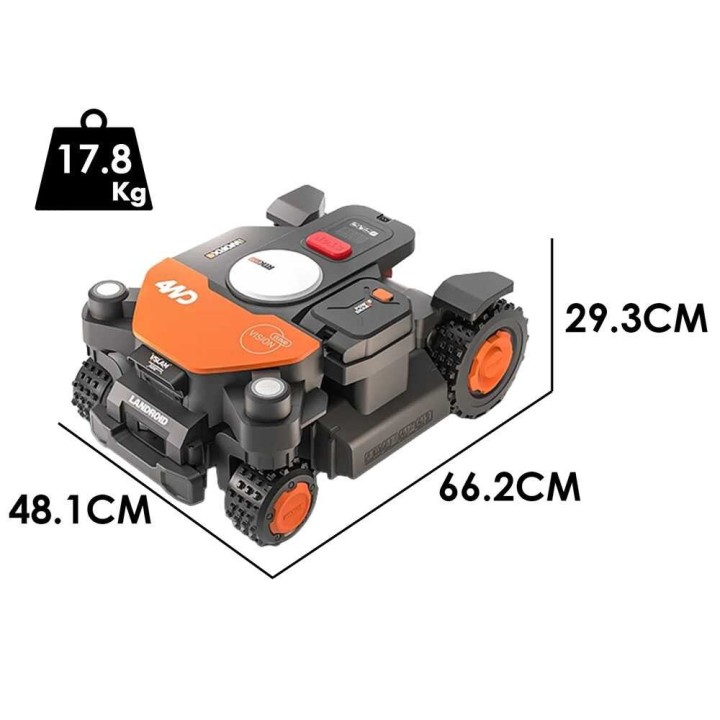 Worx Landroid Vision Cloud WR340E robottiruohonleikkuri, 4WD, 600 m², ilman rajakaapelia