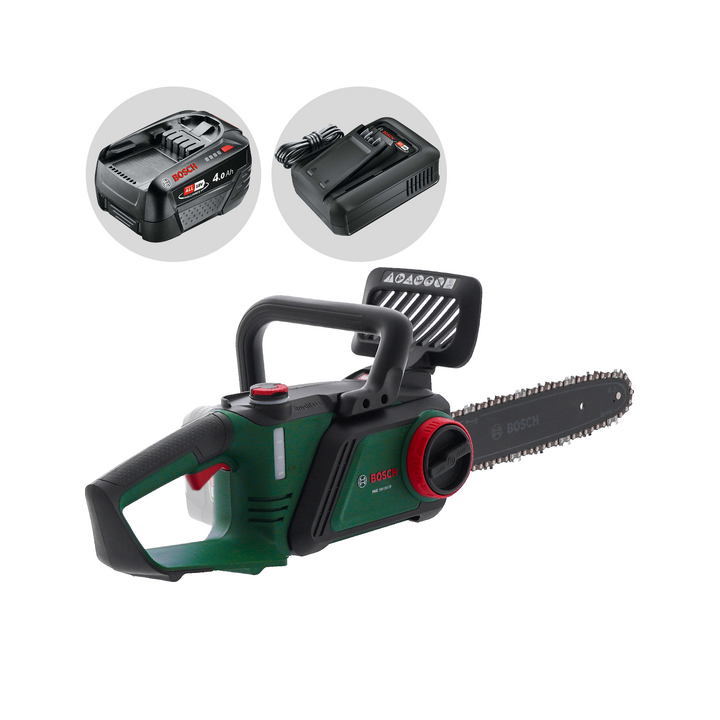 Bosch PKE18V 30 28 akkumoottorisaha 30 cm 18 V 4 Ah akku ja laturi