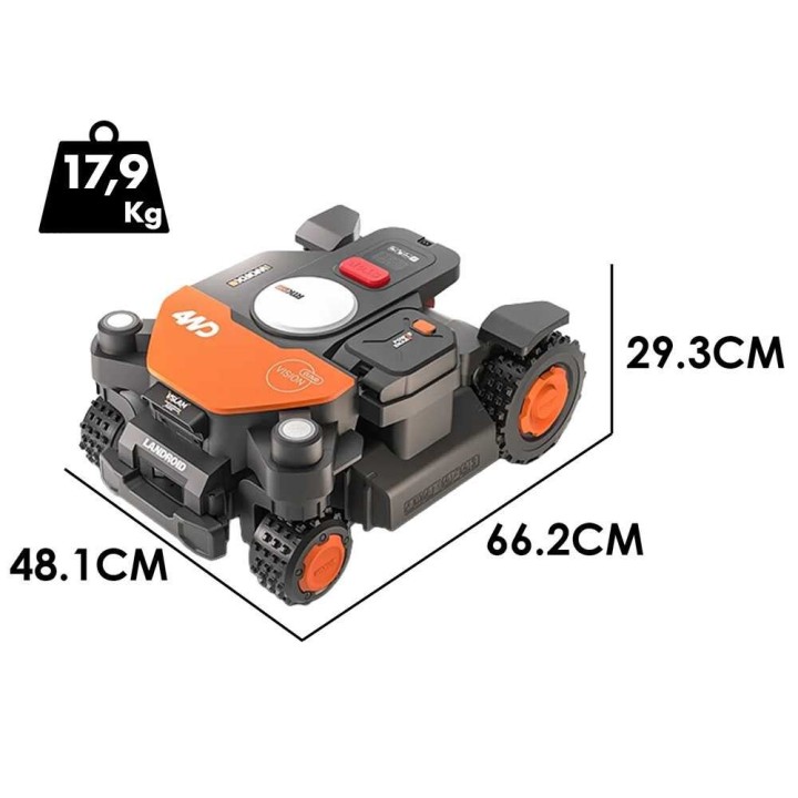 Worx Landroid Vision Cloud WR342E robottiruohonleikkuri, 4WD, 2 000 m², 20 V
