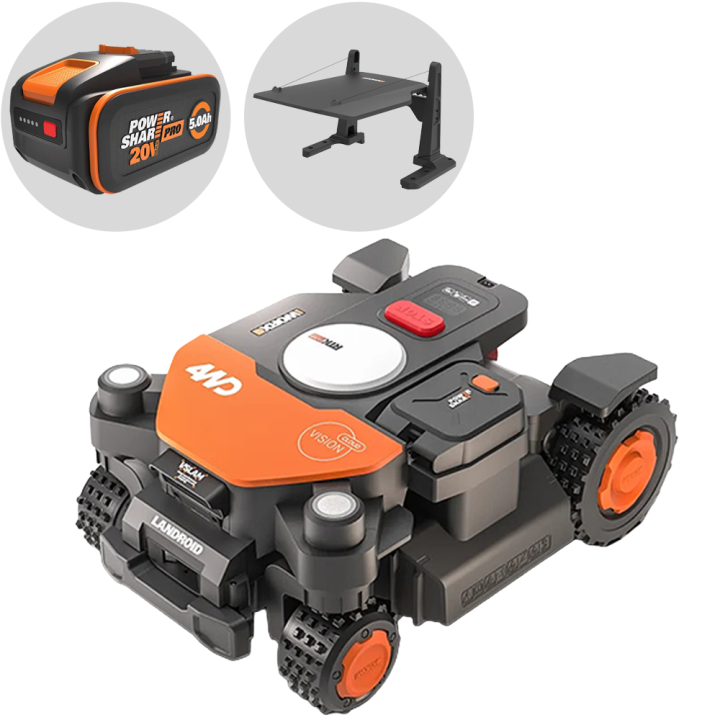 Worx Landroid Vision Cloud WR344E robottiruohonleikkuri 4WD 4 000 m robottikatos