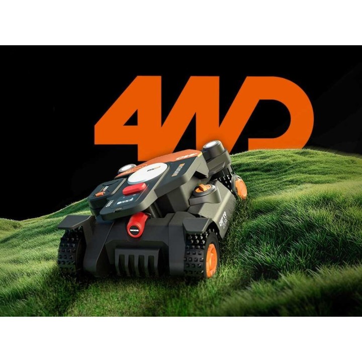 Worx Landroid Vision Cloud WR344E robottiruohonleikkuri, 4WD, 4 000 m², robottikatos