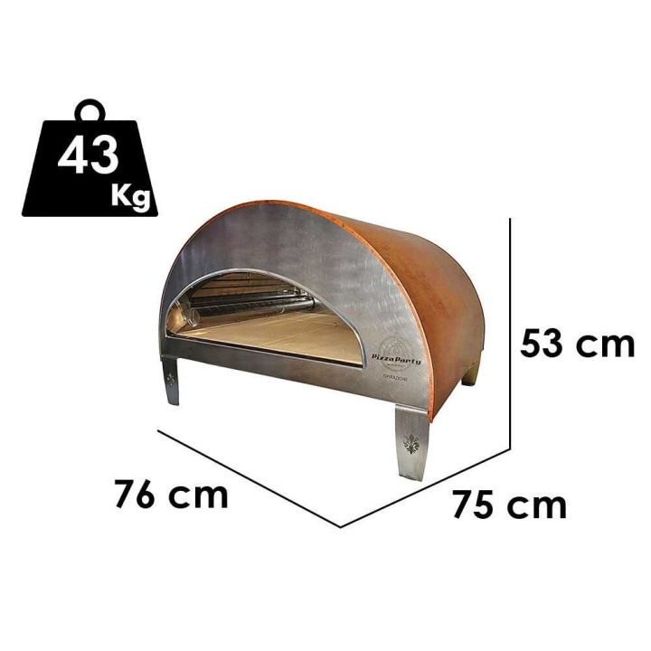 Pizza Party Ispirazione kaasupizzauuni ulkokäyttöön, 60 × 70 cm, 16 kW
