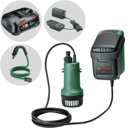 Bosch GardenPump 18V 2000 uppopumppu kirkkaalle vedelle 18 V 1 998 l h