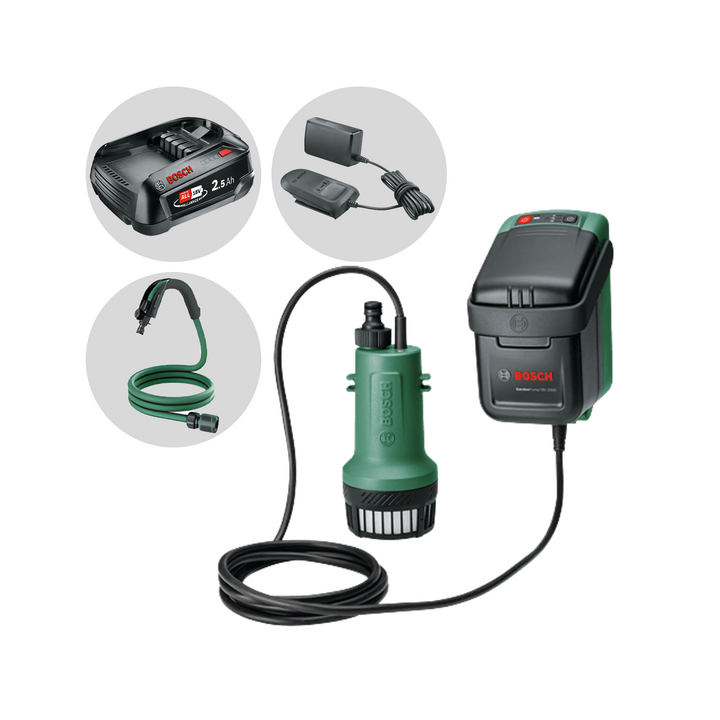 Bosch GardenPump 18V 2000 uppopumppu kirkkaalle vedelle 18 V 1 998 l h