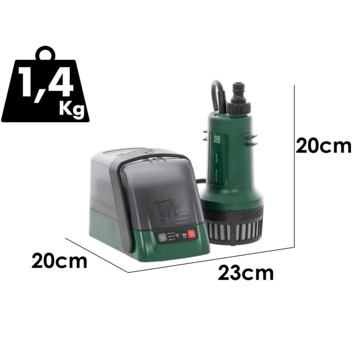 Bosch GardenPump 18V-2000 uppopumppu, 18 V, 1 998 l/h, ilman akkua ja laturia