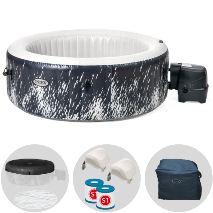 PureSpa Bubble Glow Deluxe 28494NP poreallas 196 196 71 cm 140 kuplasuuttinta