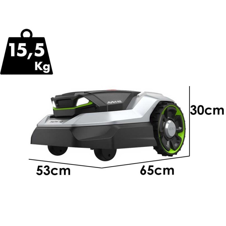 EGO AURA-R2 RMR 6000 E robottiruohonleikkuri ja ST1300E-S-akkuraivaussaha, 24 V, 10 Ah