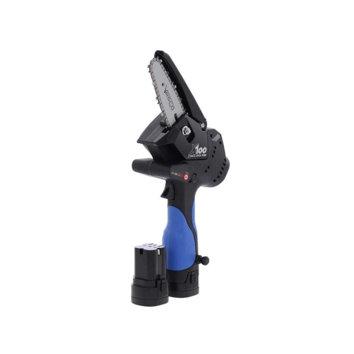 Vesco X100 akkukäyttöinen oksasaha, 350 W, 2 akkua, 14,4 V, 10 cm
