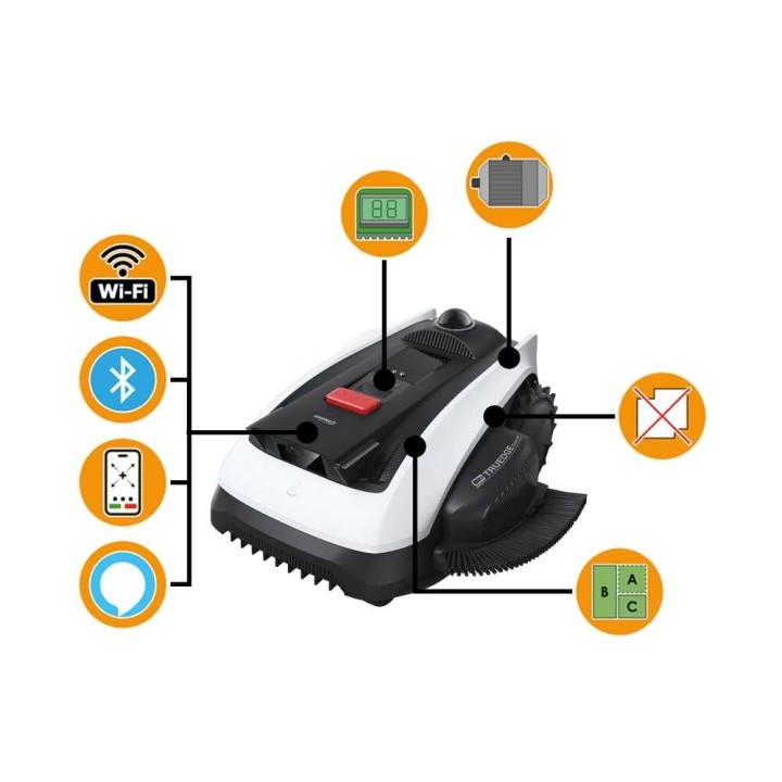 Ecovacs Goat O1200 LiDAR PRO -robottiruohonleikkuri, ilman rajakaapelia, 1 200 m²