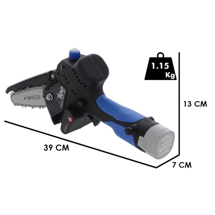 Vesco X100 akkukäyttöinen oksasaha, 14,4 V, 10 cm, ilman akkua ja laturia