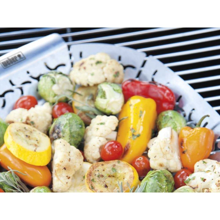 Weber 6678 suuri Premium-grillikori, ruostumaton teräs, 26,5 × 36,5 × 2,8 cm