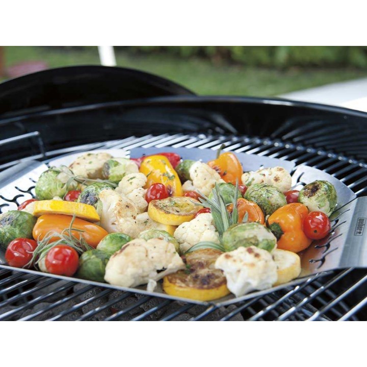 Weber 6678 suuri Premium-grillikori, ruostumaton teräs, 26,5 × 36,5 × 2,8 cm