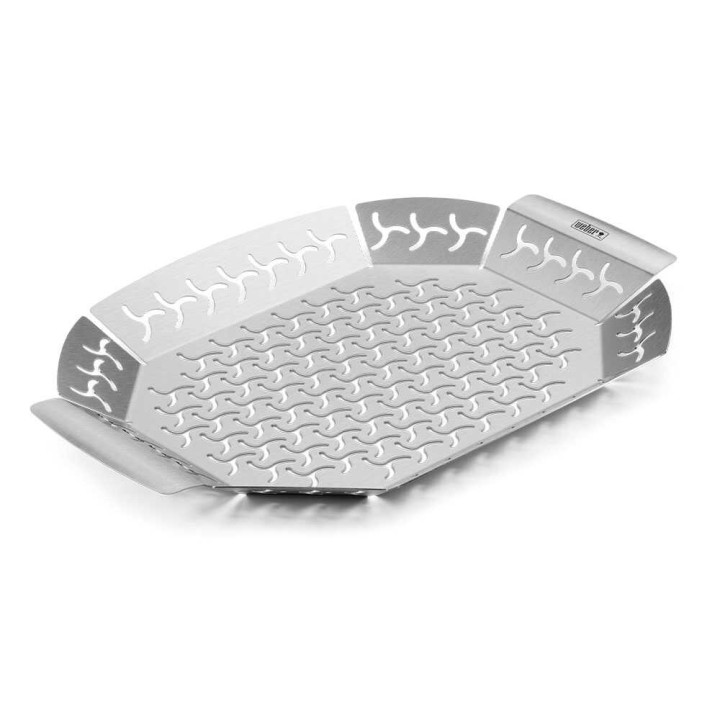 Weber 6678 suuri Premium-grillikori, ruostumaton teräs, 26,5 × 36,5 × 2,8 cm