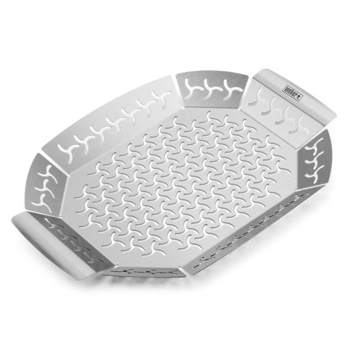 Weber 6678 suuri Premium-grillikori, ruostumaton teräs, 26,5 × 36,5 × 2,8 cm