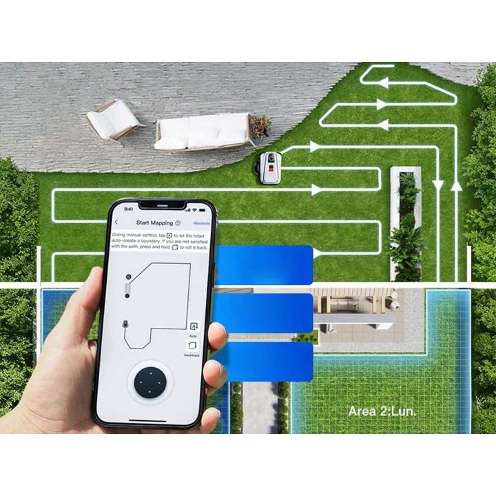 Ecovacs GOAT A1600 LiDAR PRO robottiruohonleikkuri, 1 600 m², ilman rajakaapelia