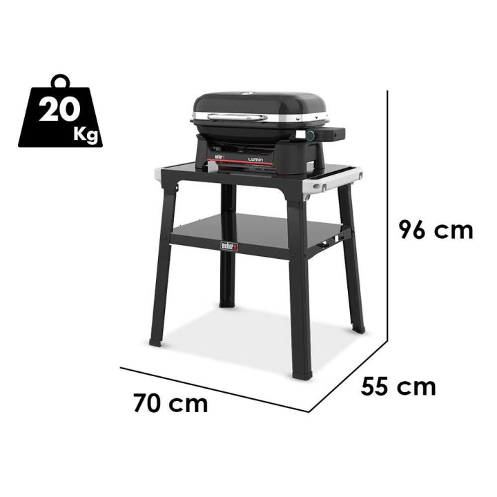 Weber Lumin Compact 1501653 sähkögrilli jalustalla, 2 200 W, 230 V