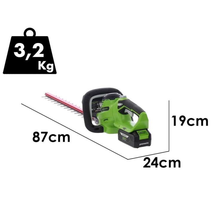 Greenworks G48HT akkupensasleikkuri, 51 cm, 48 V, 2 Ah
